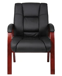 Boss Office Products Mid Back Wood Finished Guest Chair