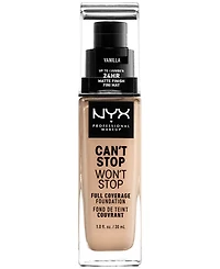 Nyx Professional Makeup Can't Stop Won't Full Coverage Foundation, 1-oz.