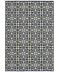 Oriental Weavers Marina 5927b Ivory Navy Indoor Outdoor Rug