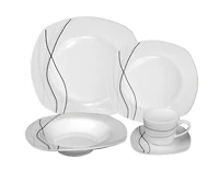 Lorren Home Trends Porcelain 20 Piece Square Dinnerware Set Service for 4