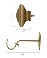 Florence Adjustable 86"-120" Curtain Rod With Stacked Square Finials