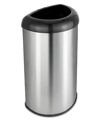 Ninestars Open Top Commercial Trash Can, 13 Gal 50L, Stainless Steel