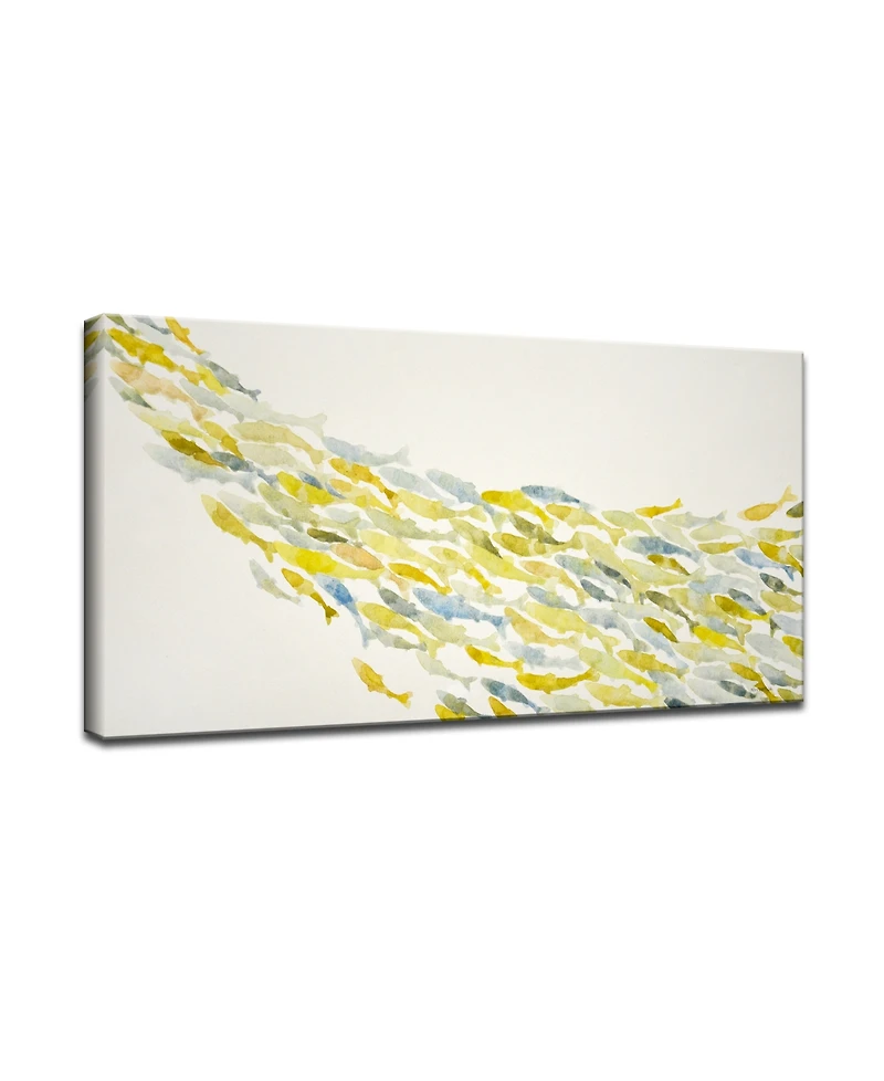 Ready2HangArt 'Yellow Wave' Canvas Wall Art, 24x48"