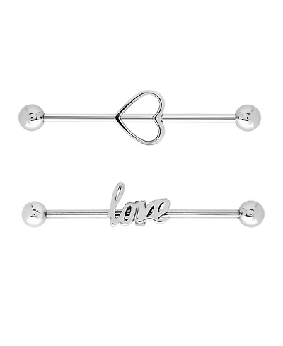 Bodifine Stainless Steel Set of 2 Love and Arrow Scaffold Bars