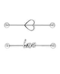 Bodifine Stainless Steel Set of 2 Love and Arrow Scaffold Bars