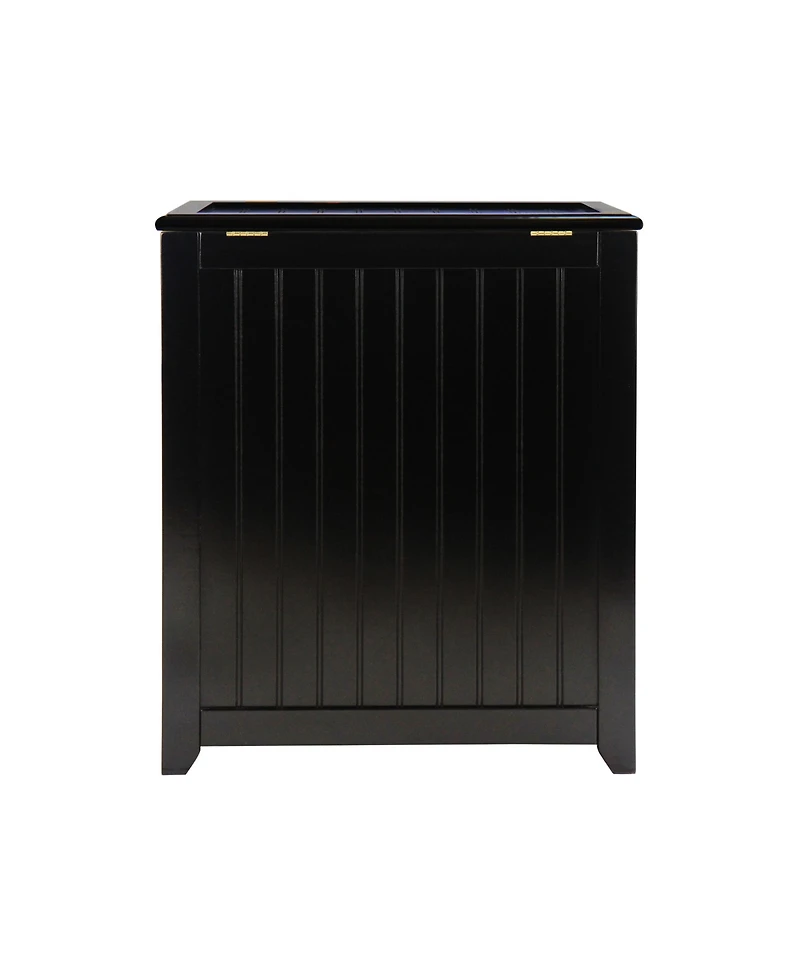 Oceanstar Natural Finished Rectangular Veneer Laundry Wood Hamper with Interior Bag