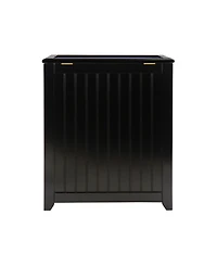 Oceanstar Natural Finished Rectangular Veneer Laundry Wood Hamper with Interior Bag