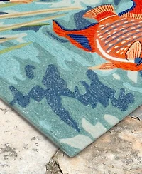 Liora Manne Ravella 2255 Tropical Fish Blue Indoor Outdoor Area Rug