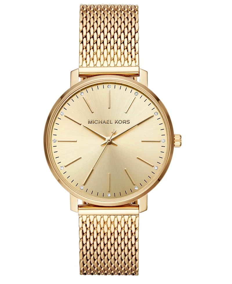 Michael Kors Women's Pyper Gold-Tone Stainless Steel Mesh Bracelet Watch 38mm