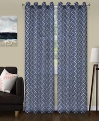 Superior Lightweight Trellis Sheer Curtain Panels Collection