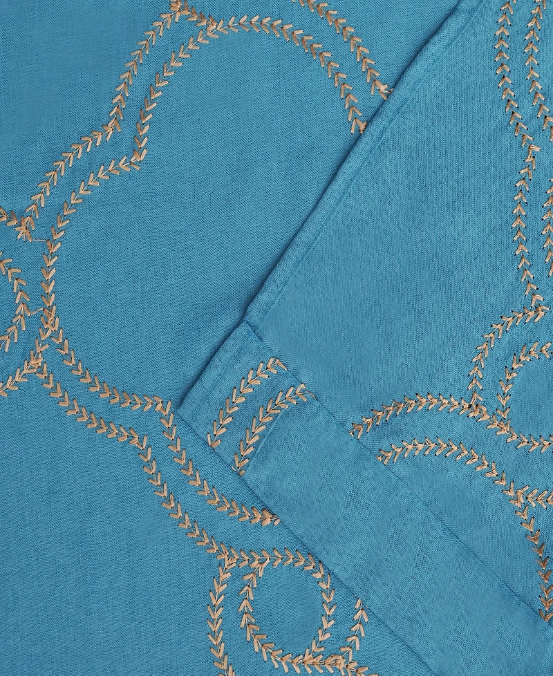 Superior Moroccan Geometric Trellis Semi-Sheer Window Curtain Panel Set with Grommet Header, 52 X 96