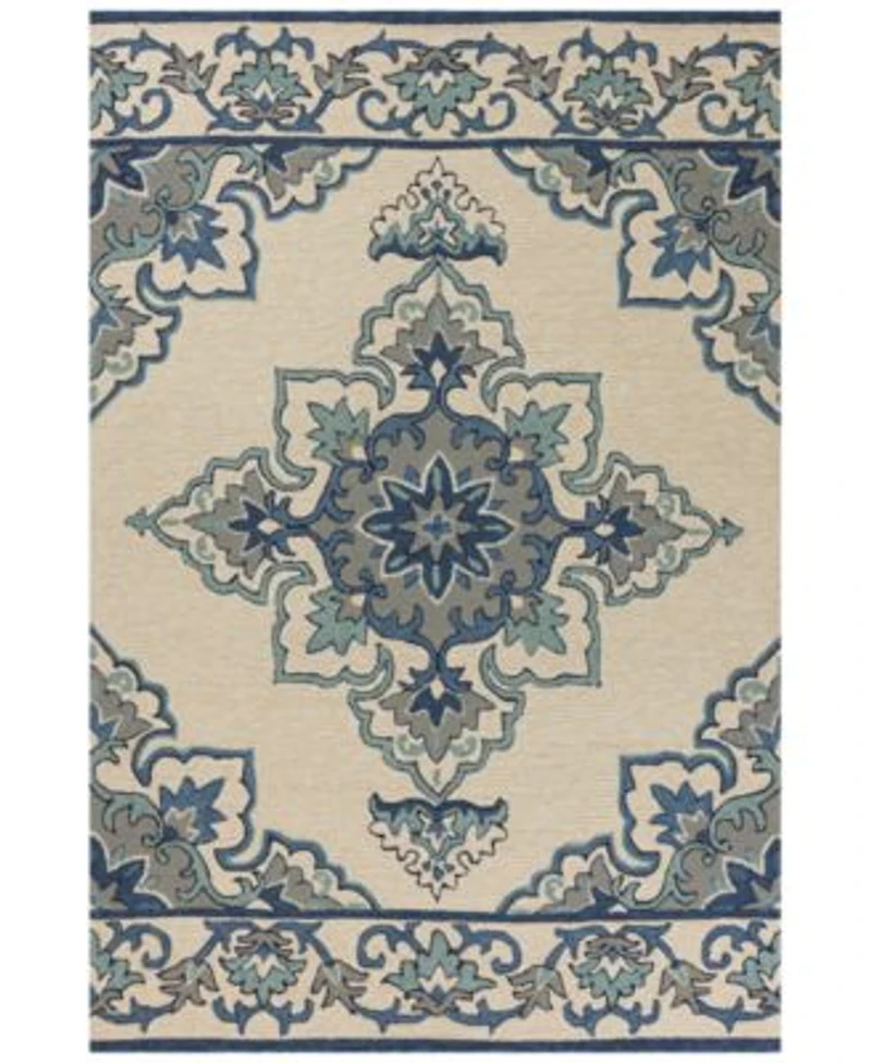 Kas Harbor Serafina 4238 Ivory Blue Indoor Outdoor Area Rug