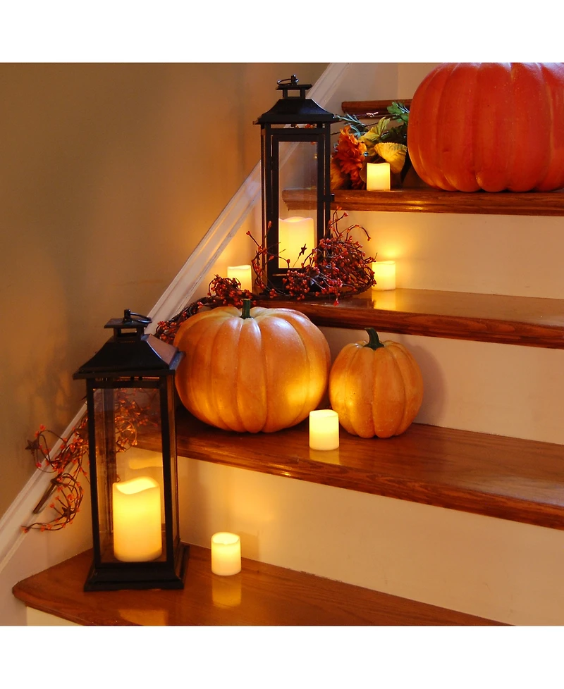 Lumabase Black Traditional Metal Lantern with Led Candle
