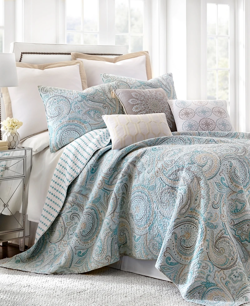 Levtex Spruce Paisley Reversible 3-Pc. Quilt Set