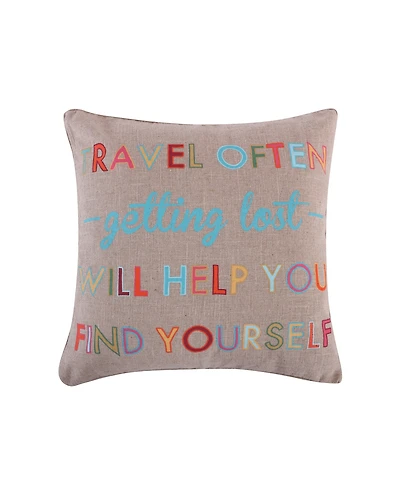 Levtex Mayla Travel Burlap Decorative Pillow, 20" x 20"