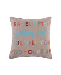 Levtex Mayla Travel Burlap Decorative Pillow, 20" x 20"