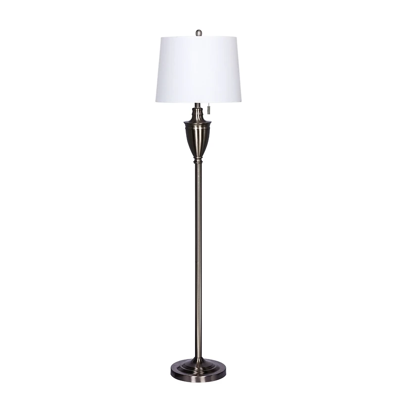 Fangio Lighting's 1589BS 61" Classic Urn Brushed Steel Metal Floor Lamp
