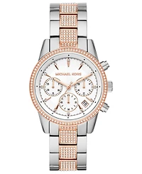 Michael Kors Women's Bryant Two-Tone Stainless Steel & Crystal-Accent Bracelet Watch 37mm