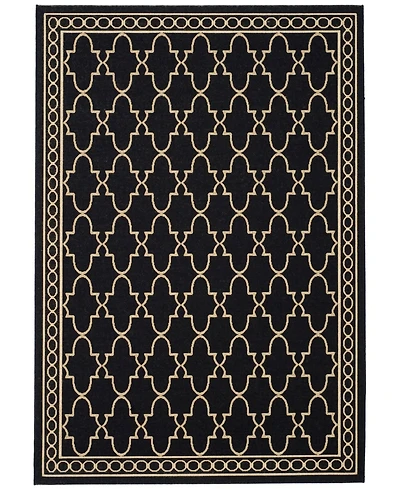 Safavieh Courtyard CY5142 Black and Beige 5'3" x 7'7" Sisal Weave Outdoor Area Rug