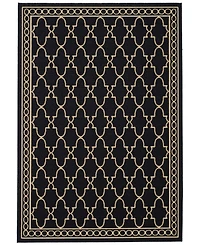 Safavieh Courtyard CY5142 Black and Beige 5'3" x 7'7" Sisal Weave Outdoor Area Rug