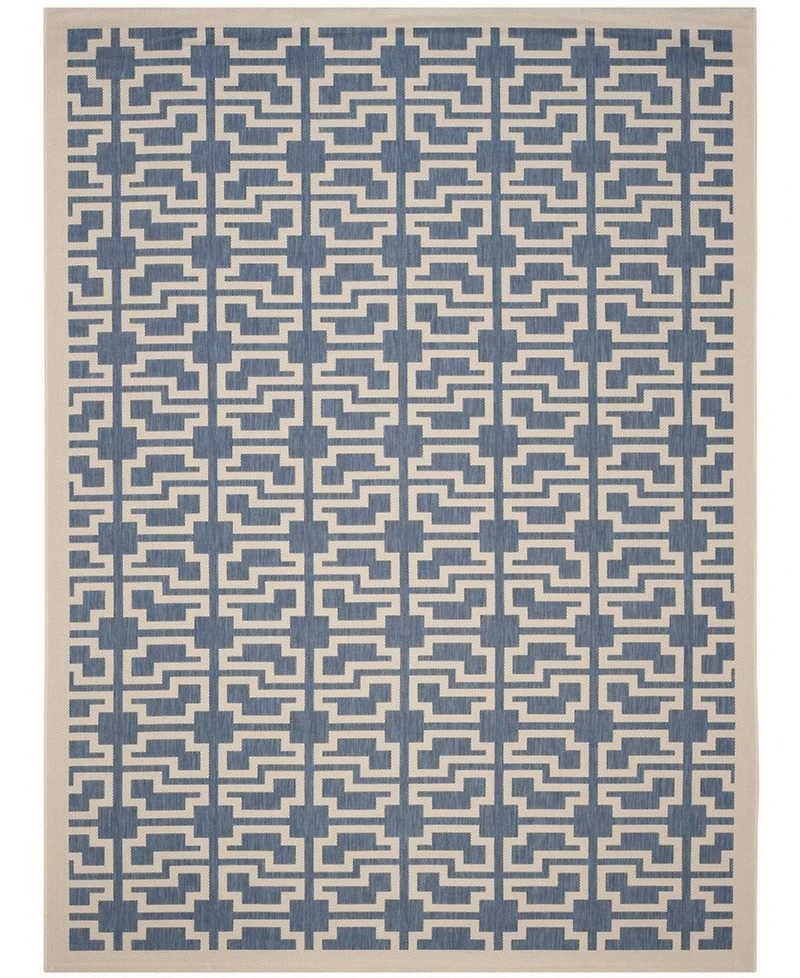 Safavieh Courtyard CY6015 Blue and Beige 8' x 11' Sisal Weave Outdoor Area Rug