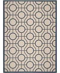 Safavieh Courtyard CY6115 Beige and Navy 8' x 11' Sisal Weave Outdoor Area Rug