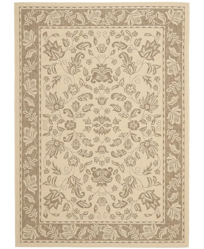 Safavieh Courtyard CY6555 Creme and Brown 5'3" x 7'7" Outdoor Area Rug