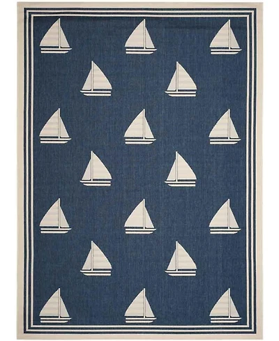 Safavieh Courtyard CY7422 Navy and Beige 8' x 11' Sisal Weave Outdoor Area Rug