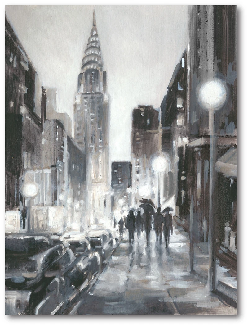 Courtside Market Illuminated Streets Ii Gallery-Wrapped Canvas Wall Art - 18" x 24"