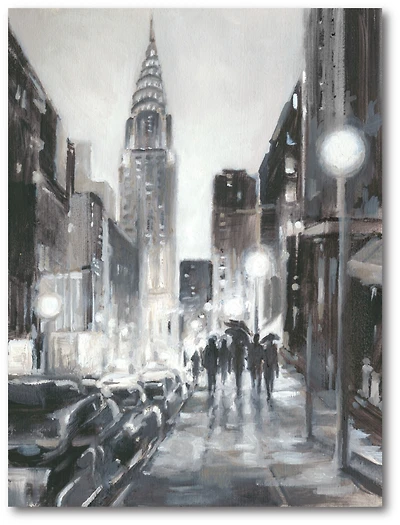 Courtside Market Illuminated Streets Ii Gallery-Wrapped Canvas Wall Art - 18" x 24"