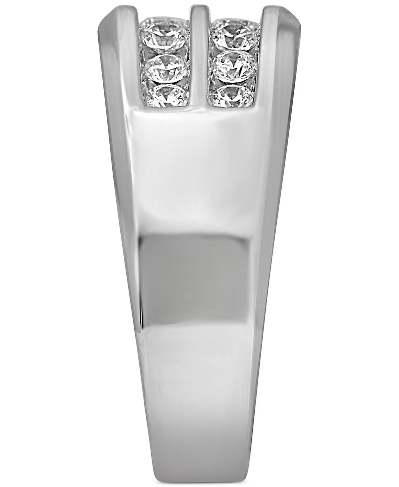 Men's Diamond Double Row Ring (1 ct. t.w.) in 10k White Gold and 10k Yellow Gold