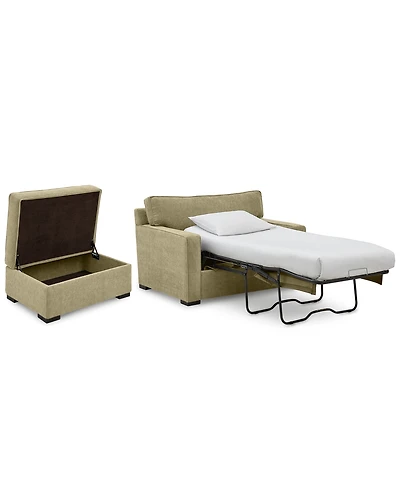 Radley 54" Fabric Chair Bed & 36" Storage Ottoman, Created for Macy's