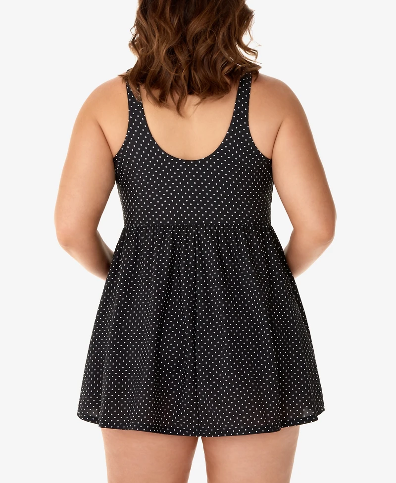 Miraclesuit Plus Allover Slimming Pin-Point Marais Swimdress