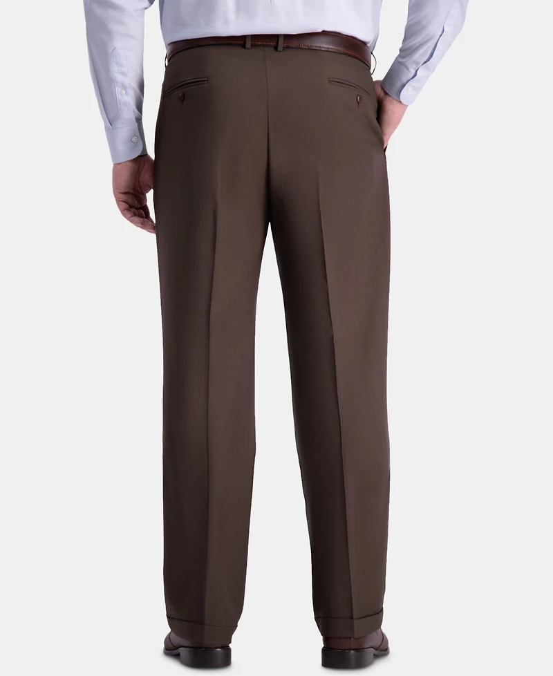 Haggar Men's Big & Tall Premium Comfort Stretch Classic-Fit Solid Pleated Dress Pants