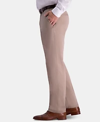 Haggar Men's Premium Comfort Khaki Classic-Fit 2-Way Stretch Wrinkle Resistant Flat Front Casual Pants