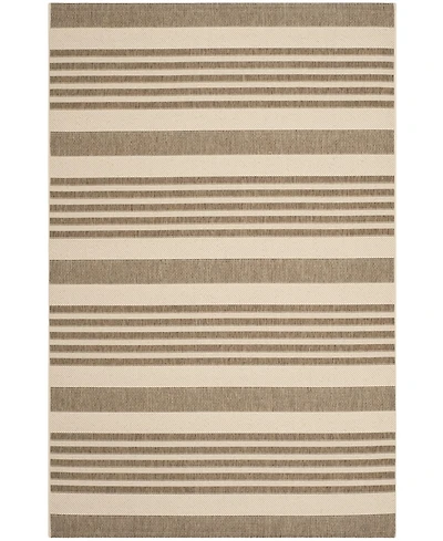 Safavieh Courtyard MSR1214 Brown and Bone 8' x 11' Outdoor Area Rug
