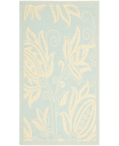Safavieh Courtyard CY6109 Aqua and Cream 5'3" x 7'7" Outdoor Area Rug