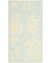 Safavieh Courtyard CY6109 Aqua and Cream 5'3" x 7'7" Outdoor Area Rug