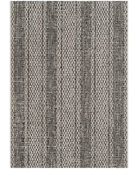 Safavieh Courtyard CY8736 Light Gray and Black 5'3" x 7'7" Sisal Weave Outdoor Area Rug