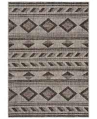 Safavieh Courtyard CY8529 Gray and Black 5'3" x 7'7" Outdoor Area Rug