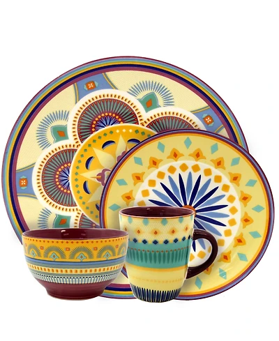 Elama Puesta De Sol 16 Pc. Dinnerware Set, Service for 4