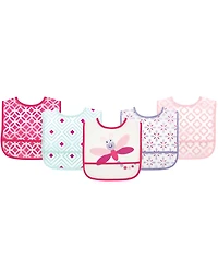 Luvable Friends Girls 5Pk Peva Bibs