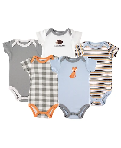 Luvable Friends Baby Boys 5Pk of Soft All-in-One Bodysuits