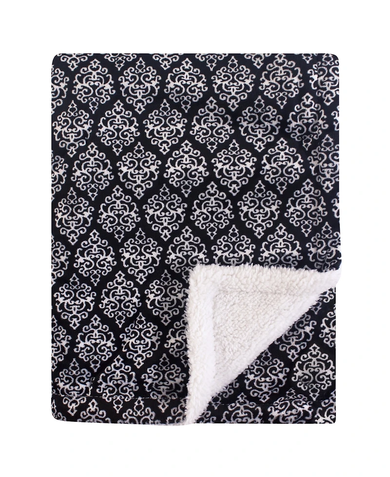 Yoga Sprout Baby Girl Mink and Faux Shearling Plush Blanket