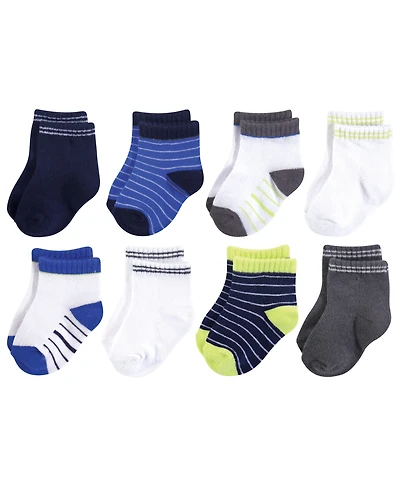 Hudson Baby Boys Eight-Pack of Everyday Crew Socks