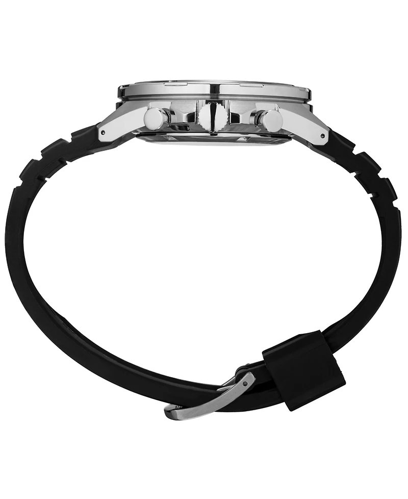 Seiko Men's Chronograph Black Silicone Strap Watch 43.9mm