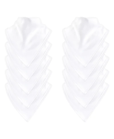 Luvable Friends Unisex Baby Bandana Bibs, White 10-Pack, One Size