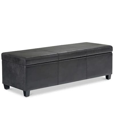 Avalon Contemporary Rectangle Storage Ottoman Bench