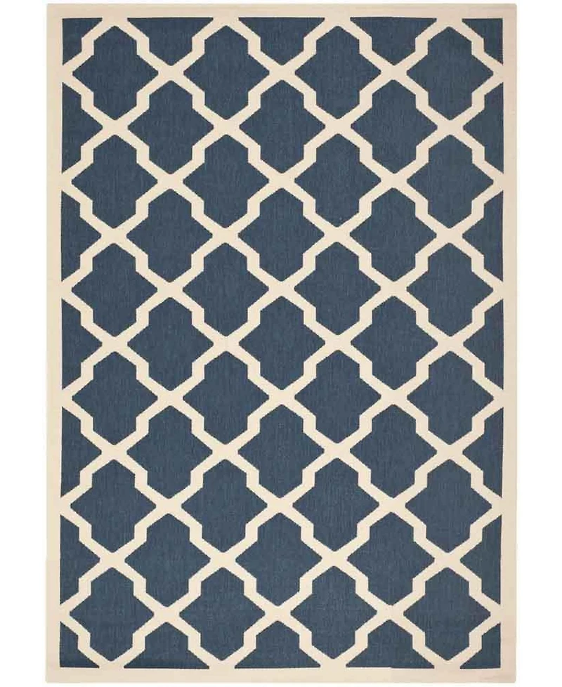 Safavieh Courtyard CY6903 Navy and Beige 5'3" x 7'7" Sisal Weave Outdoor Area Rug