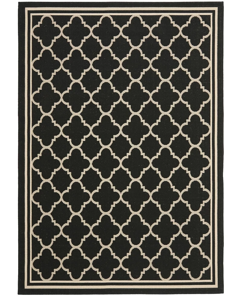 Safavieh Courtyard CY6918 Black and Beige 5'3" x 7'7" Outdoor Area Rug
